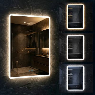 Miroir De Salle De Bain LED SogesHome 60x80 Cm - Anti-Buée, Bluetooth, 3 Modes D'Éclairage, Montage Horizontal Ou Vertical
