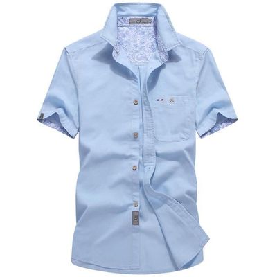 Chemise Homme Goodfellow & Co Manches Courtes - Imprimé Homard Bleu - Taille L - Slim Fit