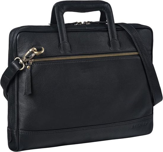 Sac D'affaires En Cuir Véritable Avec Motif Drapeau Italien - Bandoulière, Deux Compartiments, Dimensions 40x29x11cm