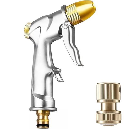 Pistolet D'Arrosage 100% Métal Haute Pression | Ulvérateur Jardin Robuste En Laiton - Anti-Fuite & Confortable
