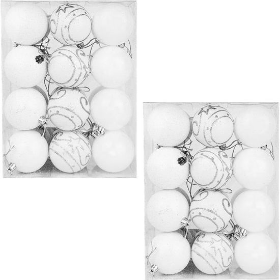 Set De 48 Boules De Noël En Plastique Robuste Décoration De Noël