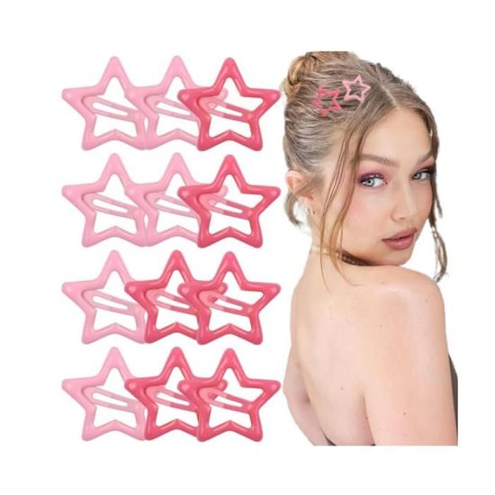 Lot De 14 Pinces à Cheveux à Pression En Métal - 7 Styles Avec Chaînes Et Pendentifs - Argenté - Longueur 68-135 Mm - 5