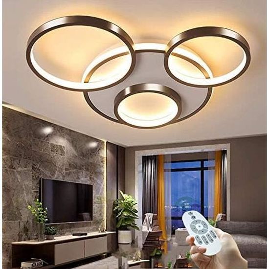 Suspension moderne 5 lampes en métal brun/noir Meredith