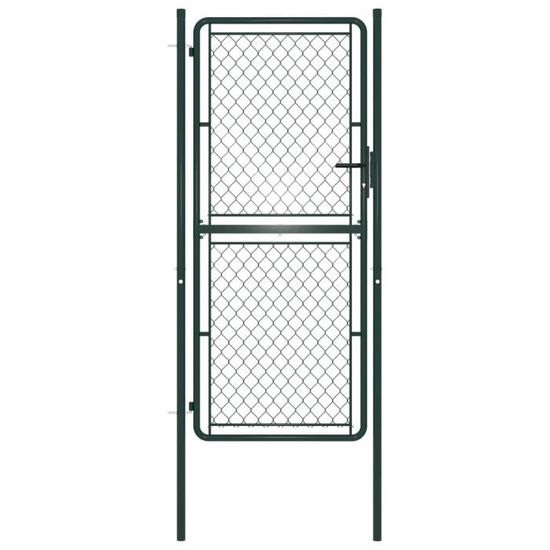 🎋2831 Portillon Acier Portail de clôture-Porte de jardin - Portillon de jardin- 100 x 200 cm Vert
