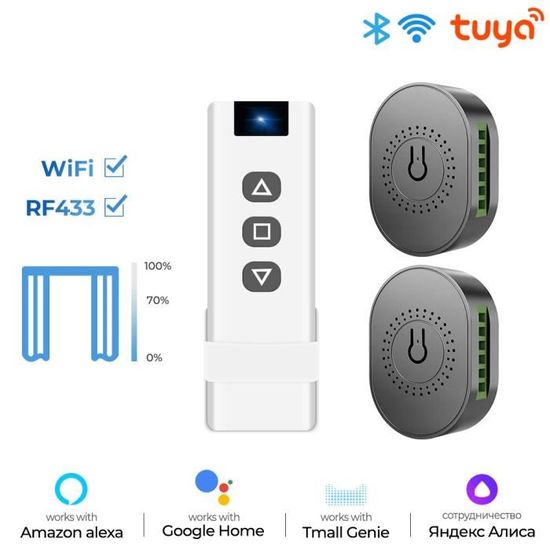 Module d'interrupteur intelligent Zigbee RF pour rideaux électriques, stores enrouleurs, volets, télécommande Tuya Smart Life, Alexa Smart Home