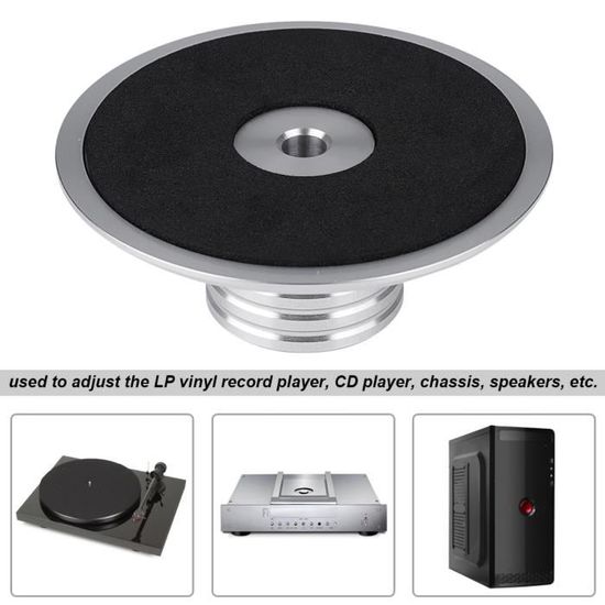 Stabilisateur De Disque Vinyle Pour Platine LP - Aluminium, Niveau à Bulle, Trou Broche 7 Mm - Améliore La Qualité Sonore - 4