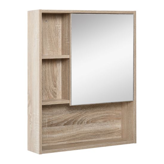 Armoire De Salle De Bain Avec Miroir – 3 Portes Miroir, 4 étagères Réglables, Blanc (91,5 X 11,5 X 65 Cm)