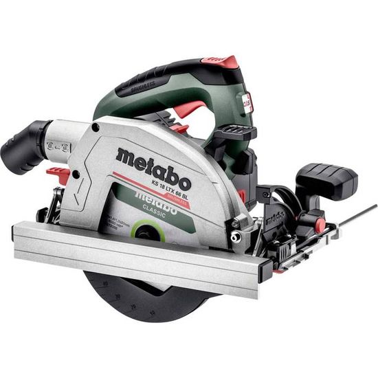 Scie Circulaire Plongeante Sans Fil Metabo 18V - 66mm De Coupe - Avec Rail FS 160 - Kit Complet