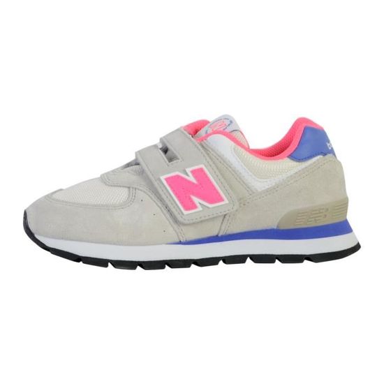 Basket Cuir Enfant NEW BALANCE 574 Scratch Gris rose