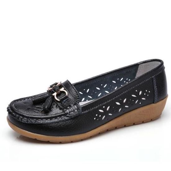 Woobling Chaussures Habillées Pour Femmes Mocassins Confortables à Enfiler Mocassins Compensés Légers Chaussures De Marche Compensées De Travail Noir 6