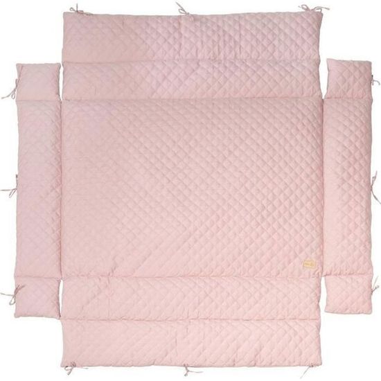 Tapis de Parc Bébé roba Style - Tour de Parc 75 x 100 à 100 x 100 cm - Doux et Hydrofuge - Rose / Mauve