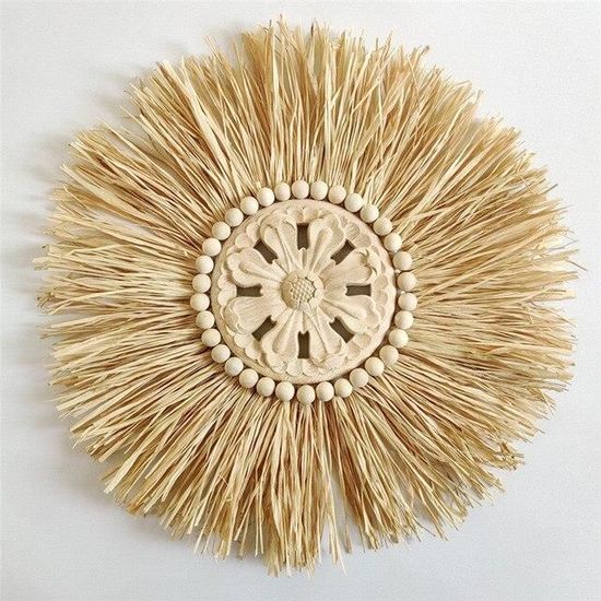Couronne Murale Coeur En Paille Tressée - Anneau Décoratif DIY Pour Guirlande, Décoration écologique