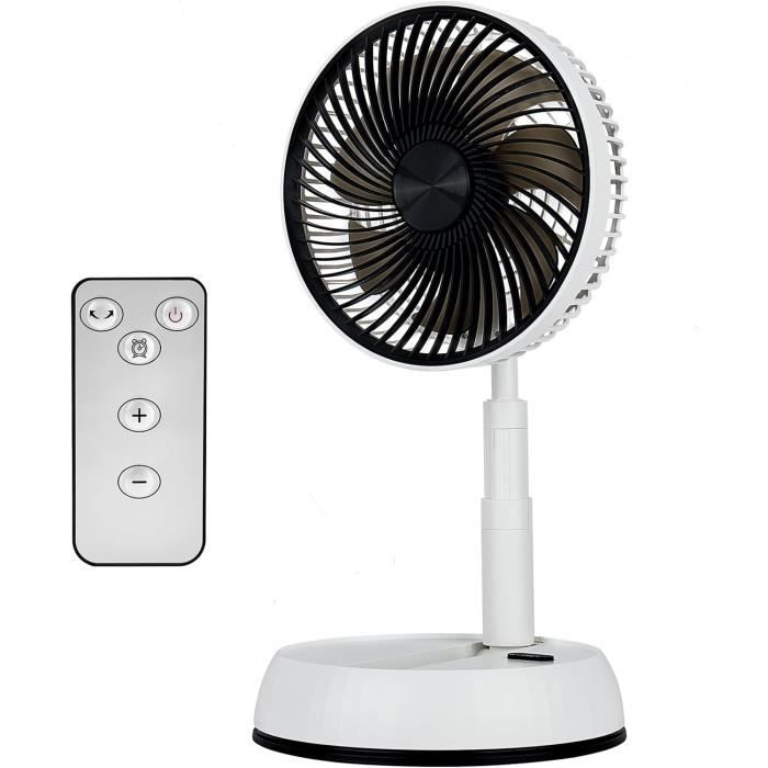 Ventilateur De Table Rechargeable Primevolve - Oscillant Pliable, Télécommande, 4 Vitesses | Pour Bureau, Chambre, Voyage
