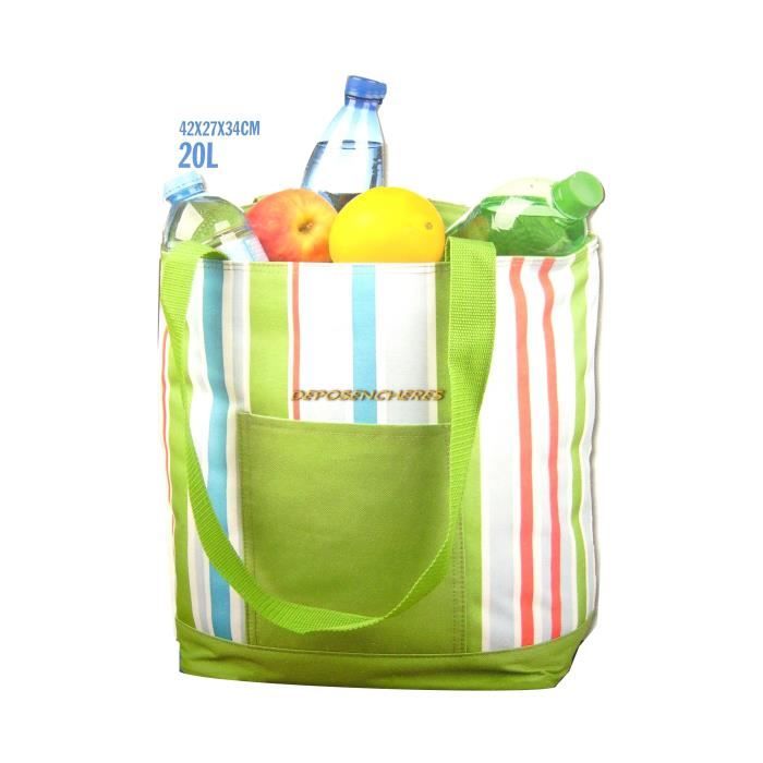 Sac de plage pique nique isotherme 20 litres