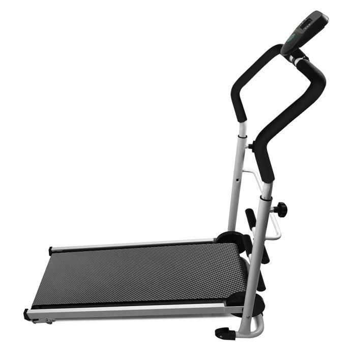 HOMPOT Tapis de marche multifonction,tapis de course mécanique pliable noir