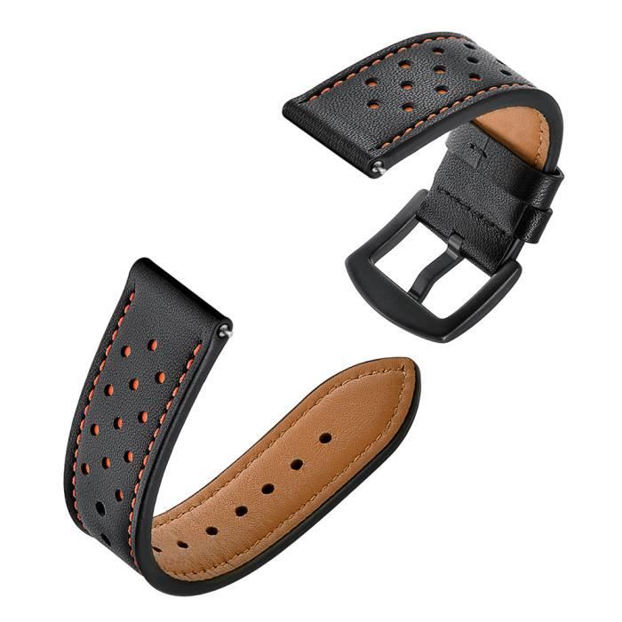 bracelet de montre vendu seul Bracelet de montre en cuir bracelets pour montre intelligente Amazfit Stratos 2 - 2S BK