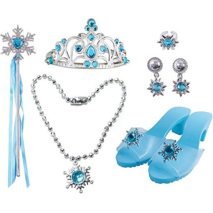 Kit de 6 accessoires princesse bleue fille - Bleu