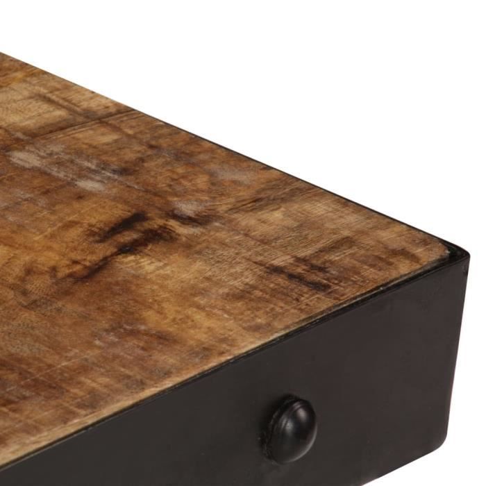 Chic - Table basse Scandinave - Bout de canapé Table à thé avec roulettes Bois de manguier massif 100x60x26 cm @505243