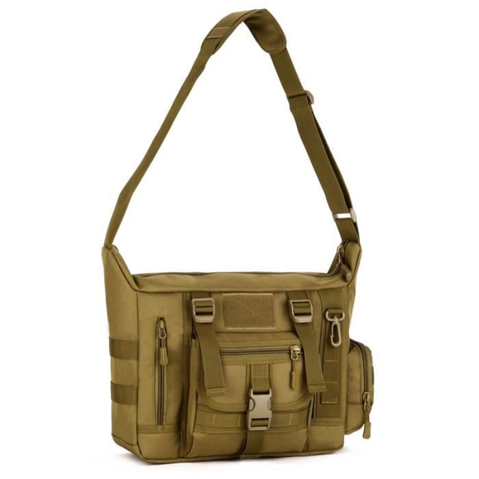 khaki Shoulder bag Autre -Sac à bandoulière tactique de protection Plus, sac à bandoulière militaire étanche, sac messager de voyage