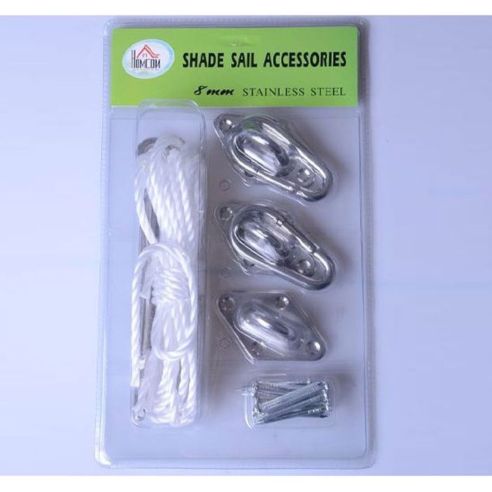 Kit de montage accessoires de fixation en inox pour voile d'ombrage 38