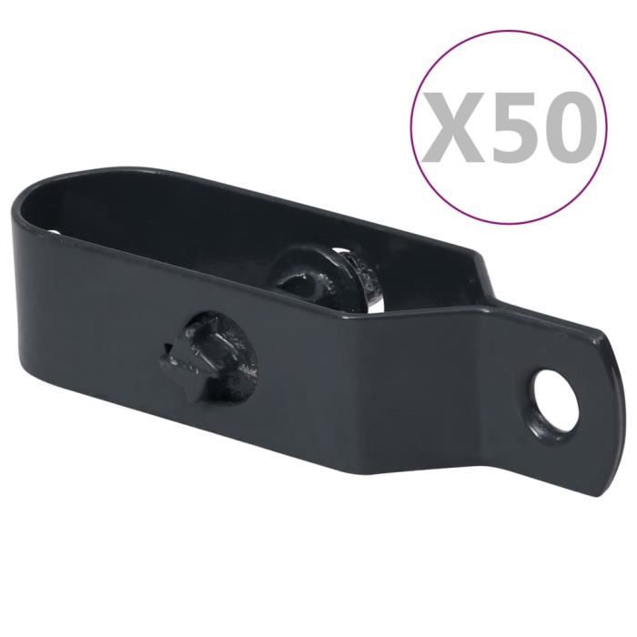 Painshop® Tendeurs de fil de clôture 50 pcs 100 mm Acier Noir