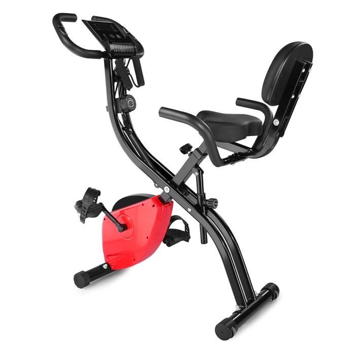Vélo d’appartement Pliable X-Bike avec LCD - 10 Niveaux Résistance - Hauteur Réglable - Blanc