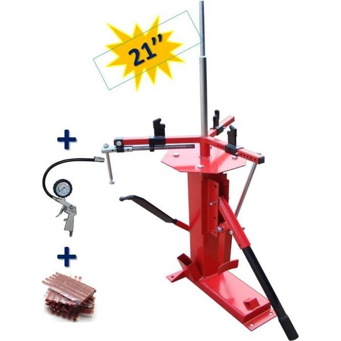 Démonte Pneu universel jusqu'à 21- manuel auto moto + 1 Pistolet de gonflage + 60 Mèches reparation pneu