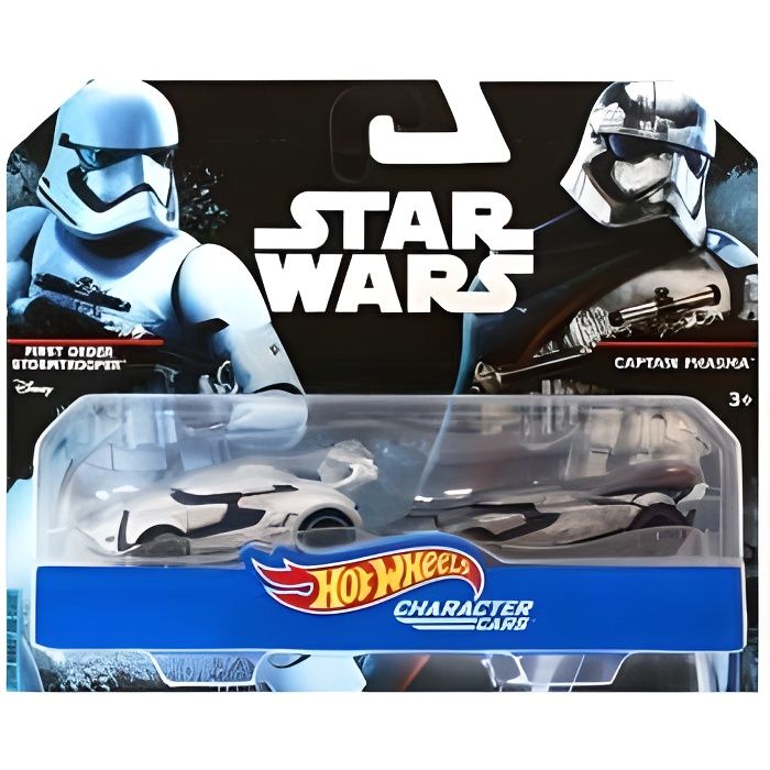 Pack De 2 Voitures Star Wars First Order Stormtrooper Et Captain Phasma - Vehicule Hot Wheels Character Cars - Mattel