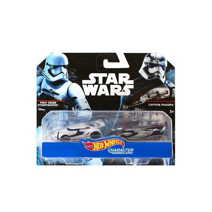 Pack De 2 Voitures Star Wars First Order Stormtrooper Et Captain Phasma - Vehicule Hot Wheels Character Cars - Mattel