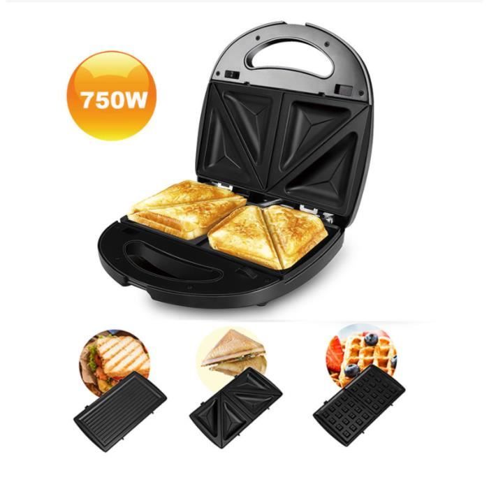 SOKANY 24540-56 Appareil à Sandwich 3en1 Fiesta 750W, Gaufrier, Grill, Plaques Amovibles Anti Adhésives