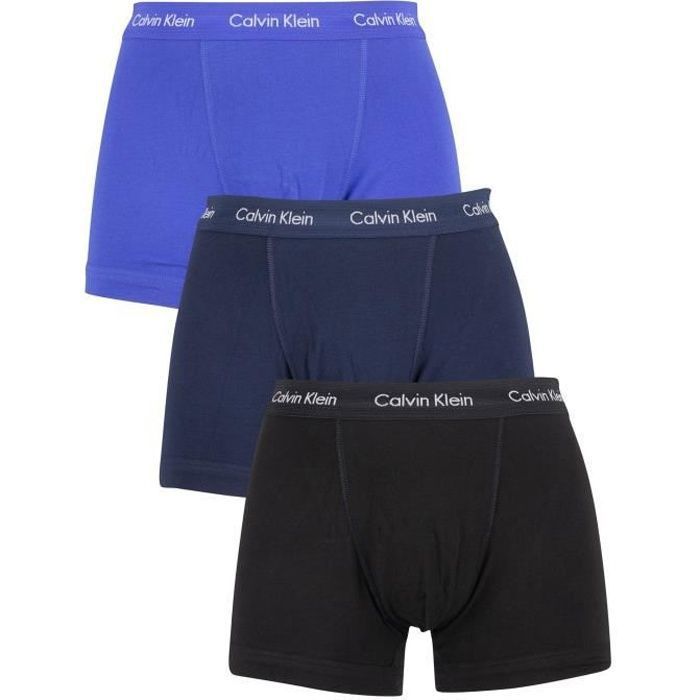 CALVIN KLEIN Pack de 3 Boxers Noir/Bleu Cobalt/Bleu Homme