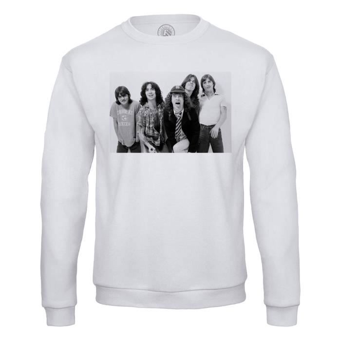 Sweat Shirt Homme ACDC Photo Vintage Angus Young Hard Rock
