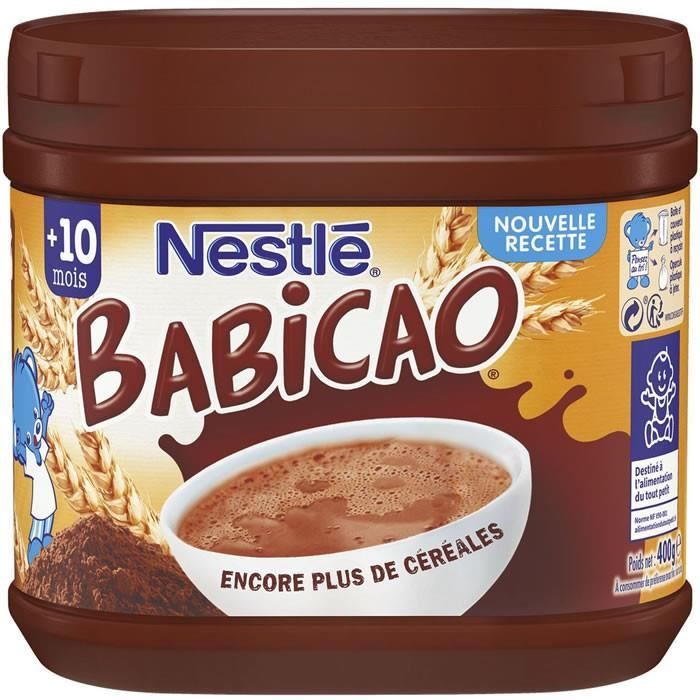 LOT DE 12 - NESTLE : Babicao - Céréales en poudre chocolat dès 10 mois - 400 g