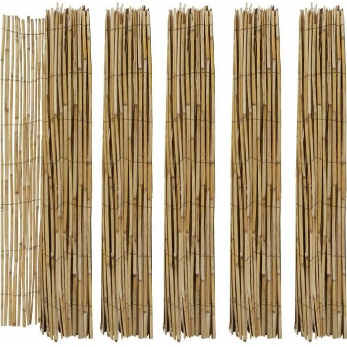 Lot de 5 canisses de jardin Bambou 5 x 2 M
