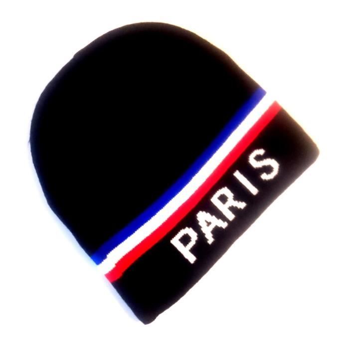 BONNET PARIS - NOIR - HOMME FEMME ENFANT FILLE GARCON No écharpe maillot fanion casquette drapeau ...