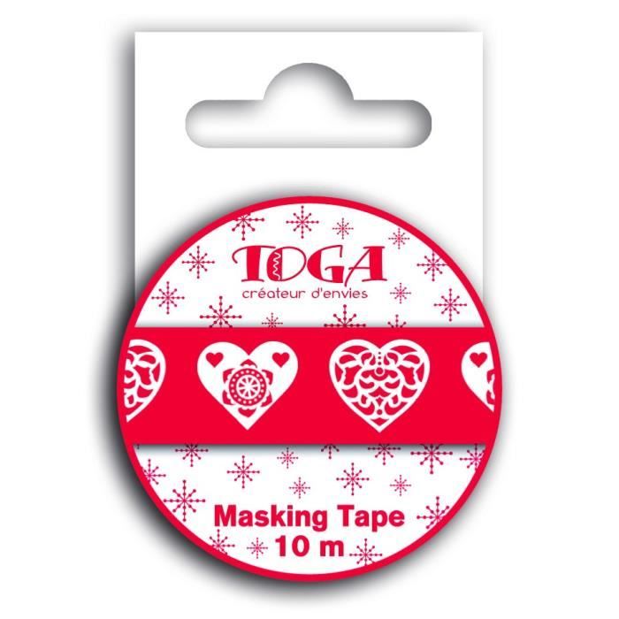 Masking tape Coeur scandinave rouge