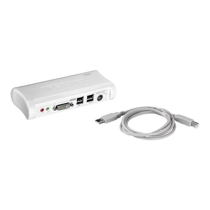 TRENDnet TK 204UK Commutateur écran-clavier-souris-audio 2 x KVM - audio 1 utilisateur local Ordinateur de bureau