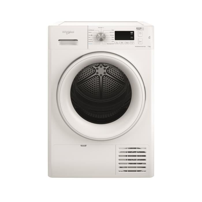 Sèche-linge pompe à chaleur WHIRLPOOL - FFTM1172FR - 7 kg - Moteur induction - L 61 cm - Blanc