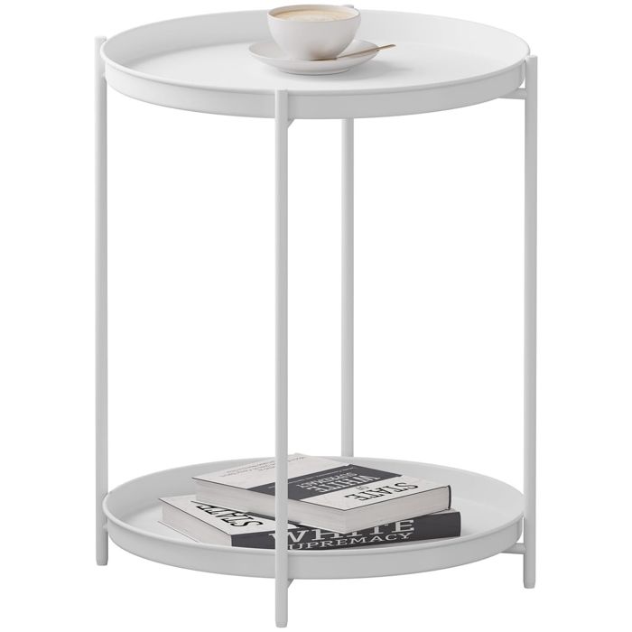 WOLTU Table Basse Ronde Table dAppoint en Métal Table Salon avec 2 Plateaux Amovibles Chevet Crème W0ATT0377 WOLTU Table Basse Ronde Table dAppoint en Métal Table Salon avec 2 Plateaux Amovibles Chevet Crème W0ATT0377