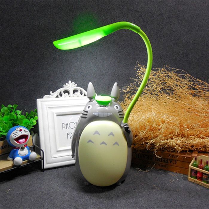 Lampe de bureau de chargement USB Cartoon Totoro veilleuse créative à double usage (ventre blanc Chinchilla) MNS