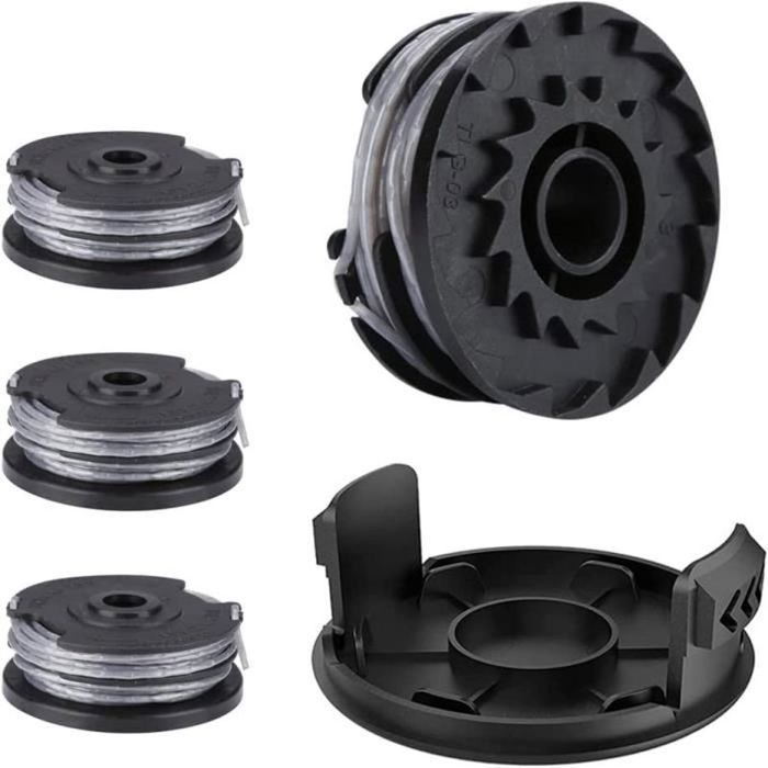Lot 4 Bobines + 2 Couvercles Pour Coupe-Bordures Bosch ART 30-36 - Fil 1.65mm Compatible F016800351