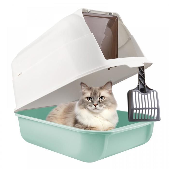 Meilleurs prix pour Bac Litiere avec Pelle  - MIPAN - Portable, Litiere Fermée pour Chat - Maison de Toilette Chat XXL - 36*51*34cm - Bleu