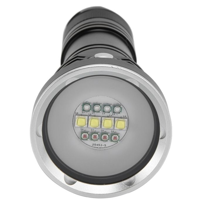 SURENHAP Torche de plongée SURENHAP Lumière de plongée Lampe de Poche 12LED Lampe de Poche en Aluminium IP68 bricolage baladeuse