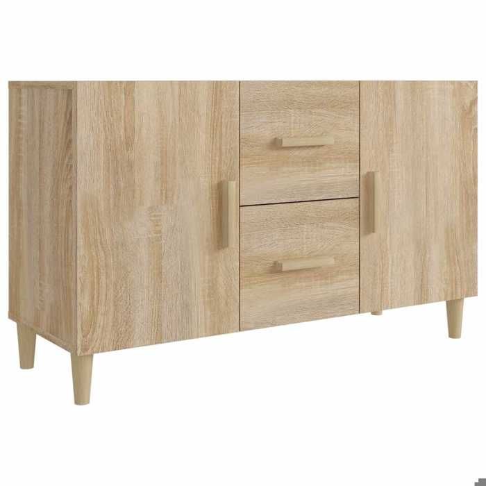 ESTINK® Buffet bas contemporain - Armoire Polyvalent - pour Cuisine/Salon - chêne sonoma 100x36x60 cm - bois dingénierie @@1812