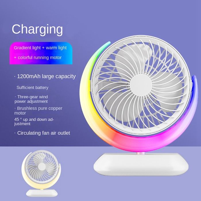 Ventilateur USB Rotatif de Bureau 3 Vitesses Veilleuse Mini Ventilateur Personnel pour Chambre à Coucher Bureau à Domicile Ventilateur USB Rotatif de Bureau 3 Vitesses Veilleuse Mini Ventilateur Personnel pour Chambre à Coucher Bureau à Domicile