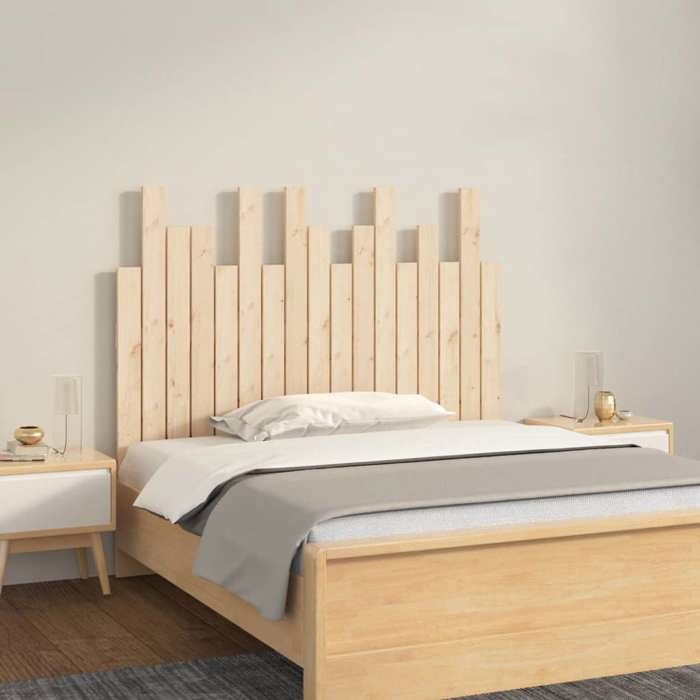 Tête de lit murale - vidaXL - Bois massif de pin - 108x3x80 cm - Brun