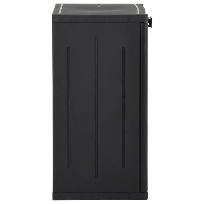 Noir Armoire de rangement de jardin JILLS Grande espace Noir 65x45x88 cm PP Rotin LV2106