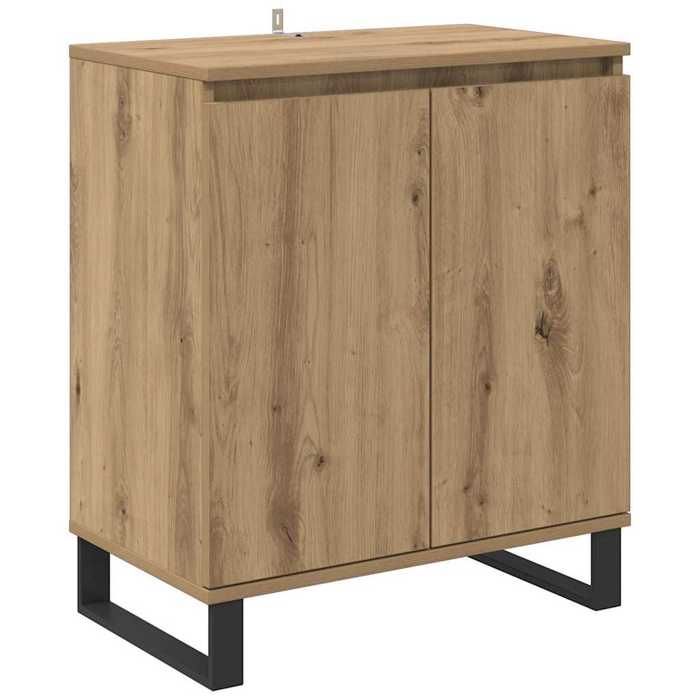 Buffet en bois dingénierie - GKO - 60x35x70 cm - Chêne artisanal - 2 portes - Poids maximal 60 kg - Assemblage requis