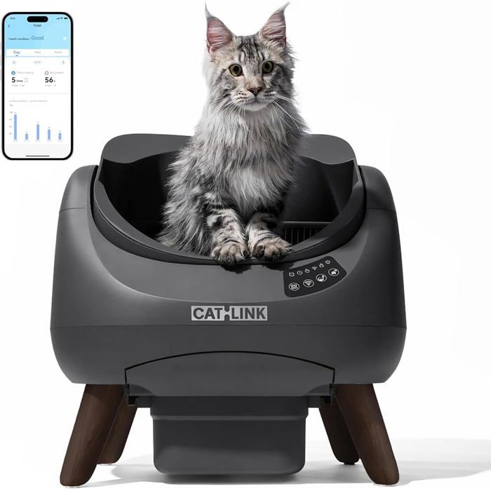 Comparer les prix de Bac à litière ouvert autonettoyant Catlink Open-X C08 bac à litière intelligent pour les foyers avec plusieurs chatsWi-Fi 5G/24G