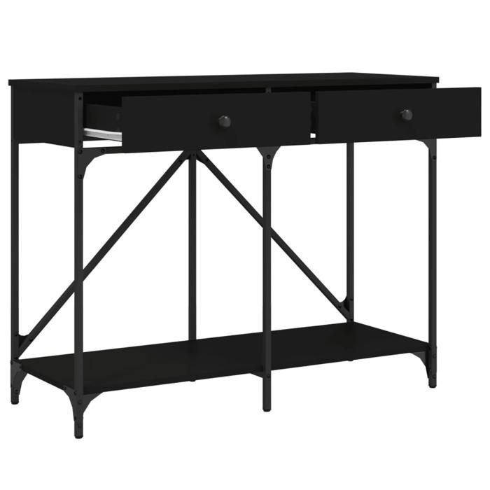 Noir Table console - CLARENCE - Meuble couloir - noir 100x39x78 5 cm - bois dingénierie CC894
